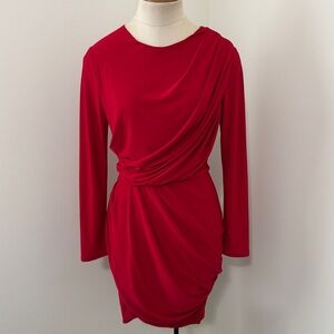 ASTR the Label Small Red Long Sleeve Gathered Mini Dress ~Classic Career Capsule